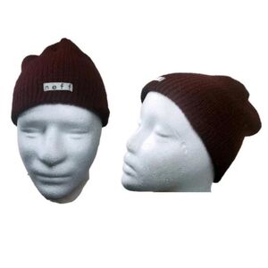 Neff Knit Beanie Hat Unisex Beanie One Size Burgundy Stretch Winter Fall Y2K